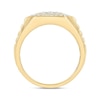 Thumbnail Image 4 of 1 CT. T.W. Multi-Diamond Octagon Frame Ring in Sterling Silver and 14K Gold Plate