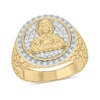 Thumbnail Image 1 of 1/5 CT. T.W. Diamond Praying Jesus Nugget Shank Ring in Sterling Silver with 14K Gold Plate
