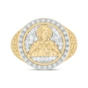 Thumbnail Image 3 of 1/5 CT. T.W. Diamond Praying Jesus Nugget Shank Ring in Sterling Silver with 14K Gold Plate