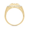 Thumbnail Image 4 of 1/5 CT. T.W. Diamond Praying Jesus Nugget Shank Ring in Sterling Silver with 14K Gold Plate