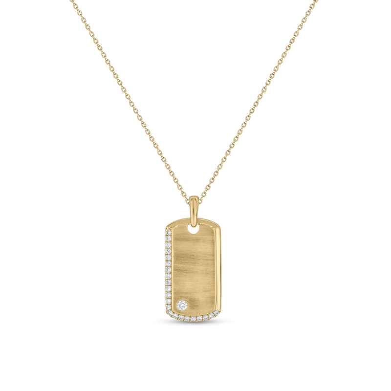 Main Image 1 of 1/3 CT. T.W. Diamond Cushion-Shaped Necklace Charm in Sterling Silver with 14K Gold Plate