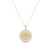 Thumbnail Image 1 of 1 CT. T.W. Diamond Flared Cross Medallion Necklace Charm in Sterling Silver with 14K Gold Plate