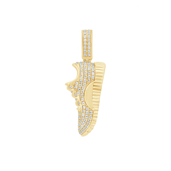 1/3 CT. T.w. Certified Lab-Grown Diamond Sneaker Necklace Charm in Sterling Silver with 24K Gold Vermeil (F/Vs2)
