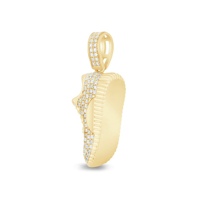 Main Image 2 of 1/3 CT. T.W. Certified Lab-Grown Diamond Sneaker Necklace Charm in Sterling Silver with 24K Gold Vermeil (F/VS2)