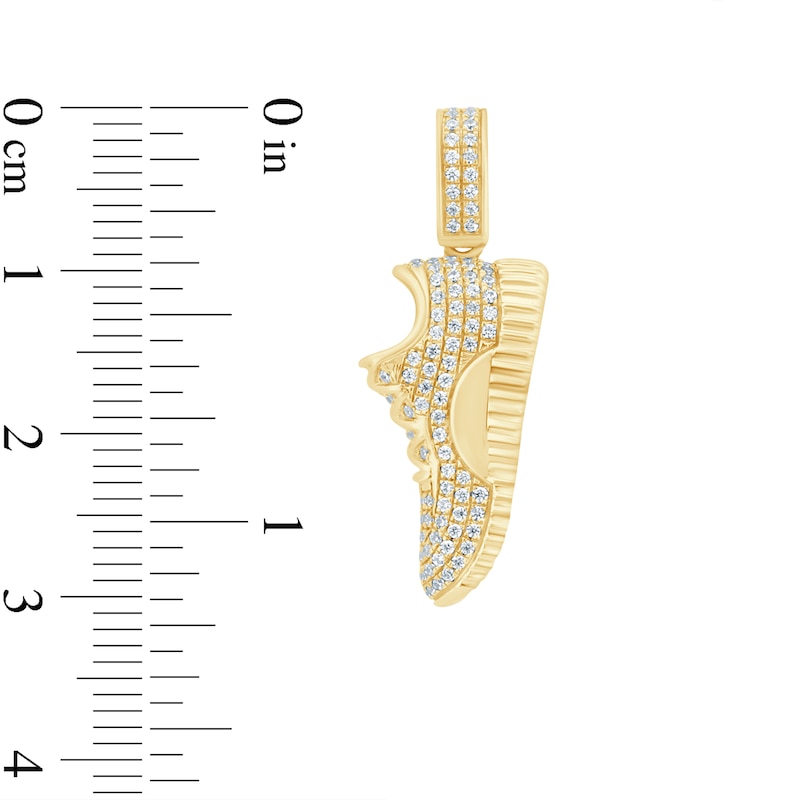 Main Image 4 of 1/3 CT. T.W. Certified Lab-Grown Diamond Sneaker Necklace Charm in Sterling Silver with 24K Gold Vermeil (F/VS2)