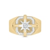 Thumbnail Image 1 of 1/6 CT. T.W. Diamond Compass Rose Octagon Frame Ring in Sterling Silver with 14K Gold Plate