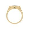 Thumbnail Image 3 of 1/6 CT. T.W. Diamond Compass Rose Octagon Frame Ring in Sterling Silver with 14K Gold Plate