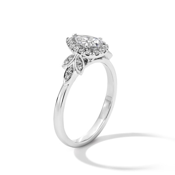 3/4 CT. T.w. Pear-Shaped Certified Lab-Grown Diamond Frame Engagement Ring in 14K White Gold (F/Vs2)
