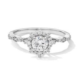 3/4 CT. T.W. Diamond Starburst Frame Engagement Ring in 14K White Gold