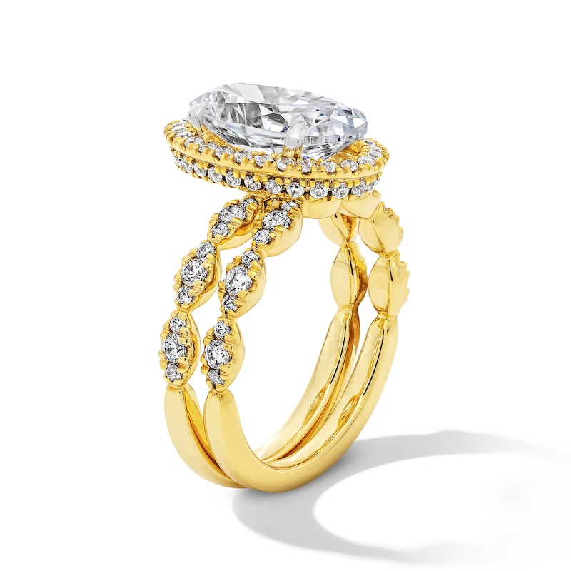 Main Image 3 of 5 CT. T.W. Oval Certified Lab-Grown Diamond Bridal Set in 14K Gold (F/VS2)