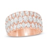 Thumbnail Image 1 of Vera Wang Love Collection 3 CT. T.W. Marquise and Pear-Shaped Certified Diamond Multi-Row Band in 14K Rose Gold (I/SI2)