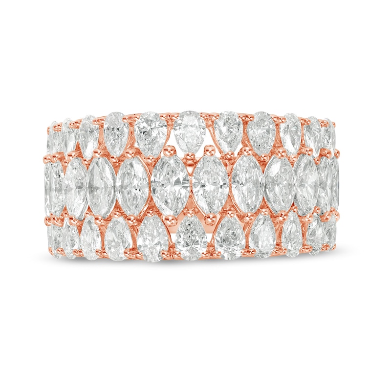 Main Image 3 of Vera Wang Love Collection 3 CT. T.W. Marquise and Pear-Shaped Certified Diamond Multi-Row Band in 14K Rose Gold (I/SI2)