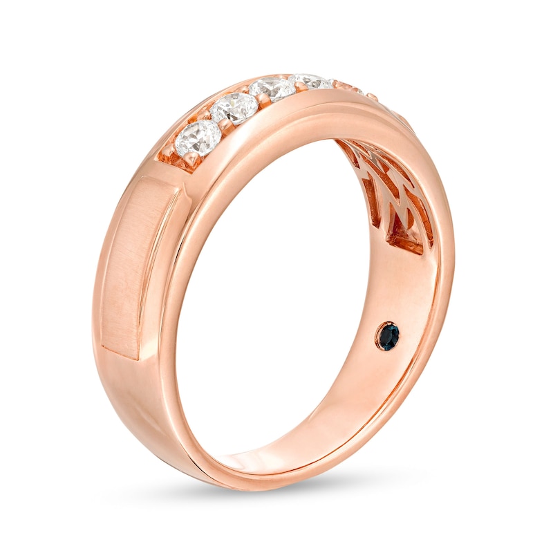 Main Image 2 of Vera Wang Men 3/8 CT. T.W. Diamond Five-Stone Wedding Band in 14K Rose Gold