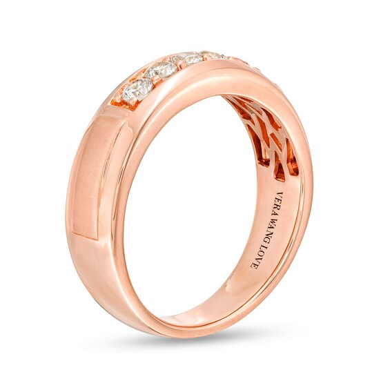Vera Wang Men 3/8 CT. T.w. Diamond Five-Stone Wedding Band in 14K Rose Gold