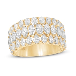 Vera Wang Love Collection 3 CT. T.W. Marquise and Pear-Shaped Certified Diamond Multi-Row Band in 14K Gold (I/SI2)