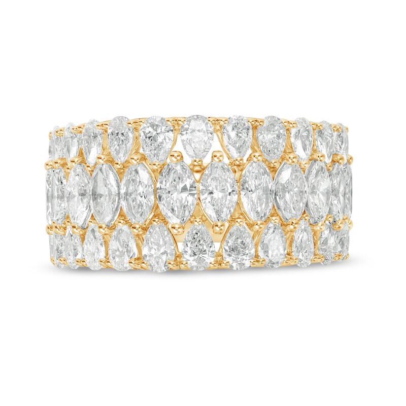 Main Image 3 of Vera Wang Love Collection 3 CT. T.W. Marquise and Pear-Shaped Certified Diamond Multi-Row Band in 14K Gold (I/SI2)