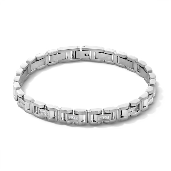 1/4 CT. T.w. Diamond Link Bracelet in Solid Stainless Steel - 8.5”