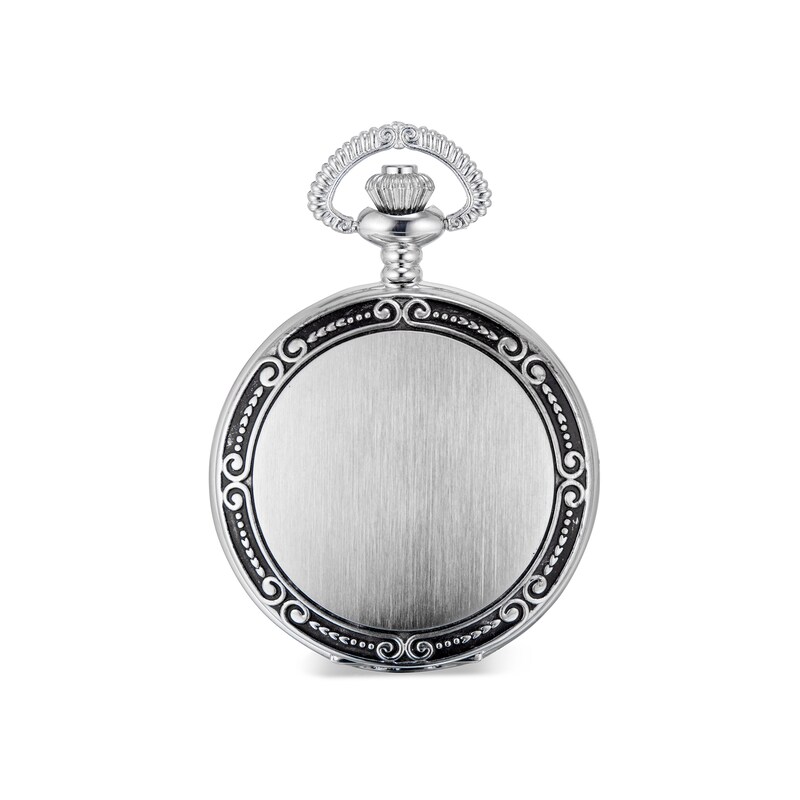 Main Image 2 of James Michael Silver-Tone Pocket Watch with White Skeleton Dial (Model: PMA011011W)