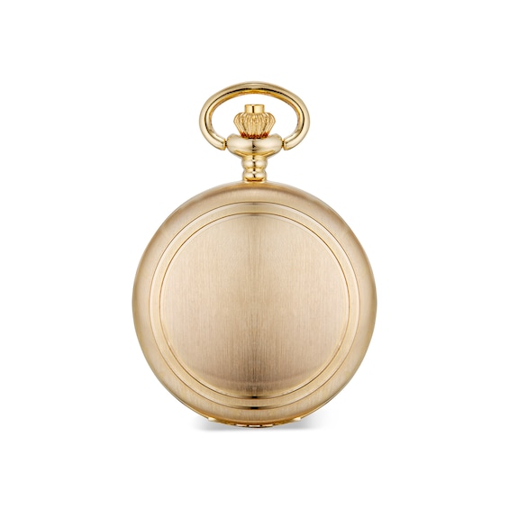 James Michael Gold-Tone Pocket Watch with White Dial (Model: Pma011030W)