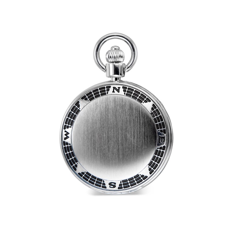 Main Image 2 of James Michael Compass Case Silver-Tone Pocket Watch with Two-Tone Dial (Model: PQA011075W)