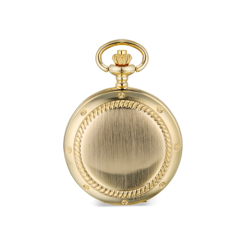 Main Image 2 of James Michael Gold-Tone Pocket Watch with Crystal-Accent Black Dial (Model: PQA011152W)