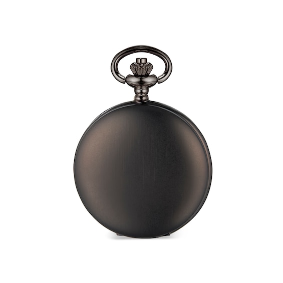 James Michael Gunmetal Pocket Watch with Mother-of-Pearl Dial (Model: Pqa011153W)