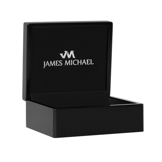 James Michael Gunmetal Pocket Watch with Mother-of-Pearl Dial (Model: Pqa011153W)