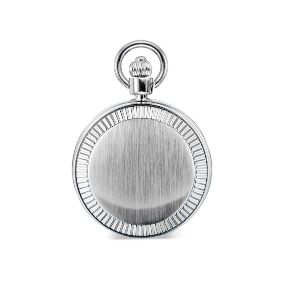 James Michael Silver-Tone Pocket Watch with White Dial (Model: Pqa011154W)