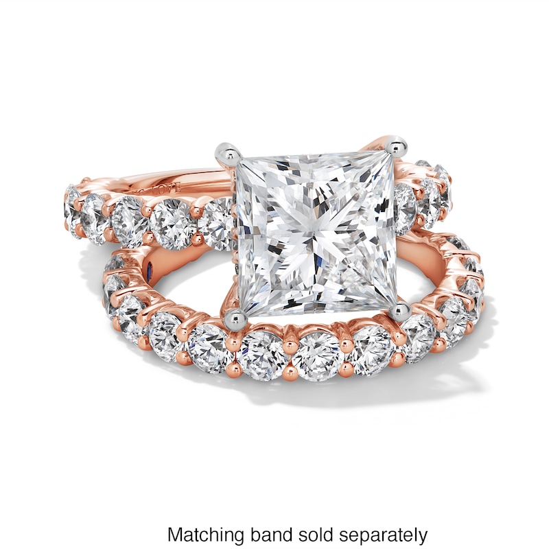 Main Image 3 of Vera Wang Love Collection 5-1/2 CT. T.W. Princess-Cut Certified Lab-Grown Diamond Ring in 14K Rose Gold (F/VS2)