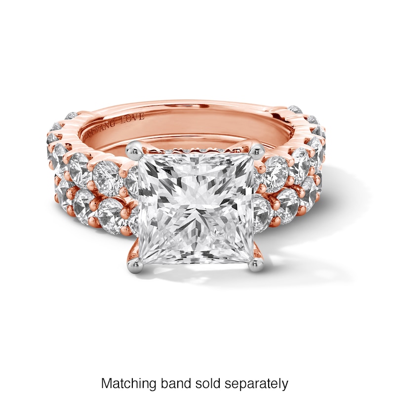 Main Image 4 of Vera Wang Love Collection 5-1/2 CT. T.W. Princess-Cut Certified Lab-Grown Diamond Ring in 14K Rose Gold (F/VS2)