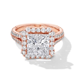Vera Wang Love Collection 5-1/5 CT. T.W. Princess-Cut Certified Lab-Grown Diamond Ring in 14K Rose Gold (F/VS2)
