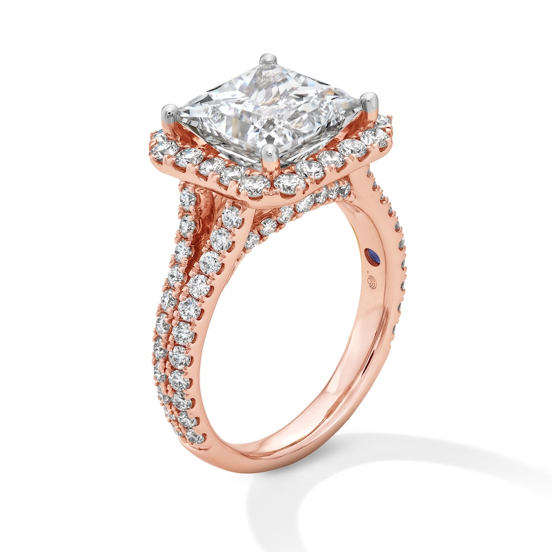 Main Image 2 of Vera Wang Love Collection 5-1/5 CT. T.W. Princess-Cut Certified Lab-Grown Diamond Ring in 14K Rose Gold (F/VS2)