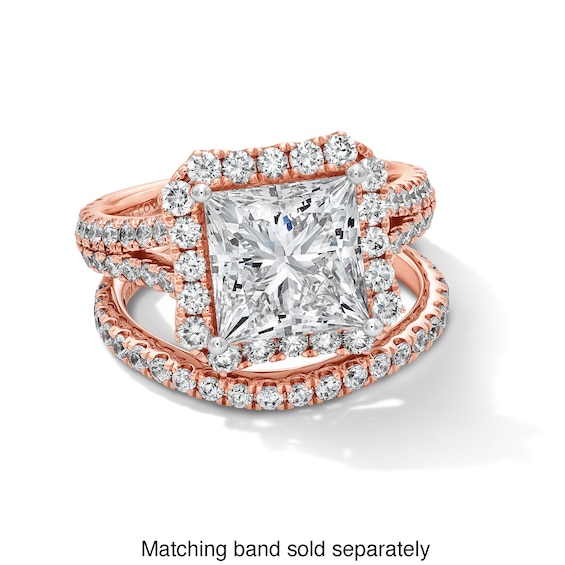 Vera Wang Love Collection 5-1/5 CT. T.w. Princess-Cut Certified Lab-Grown Diamond Ring in 14K Rose Gold (F/Vs2)