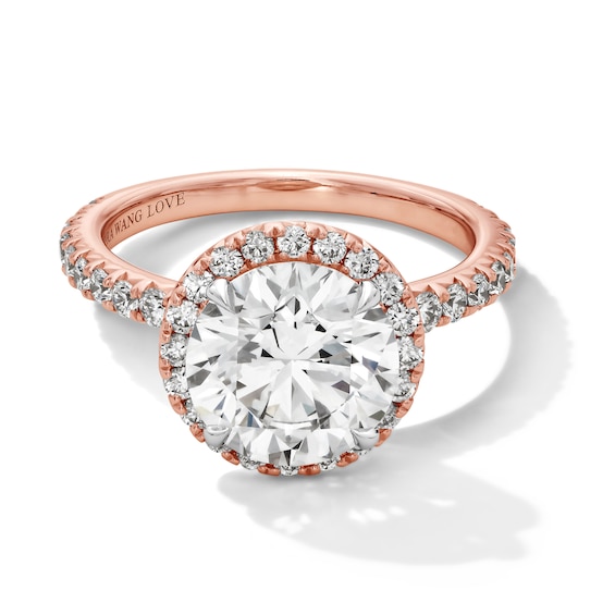 Vera Wang Love Collection 3-3/4 CT. T.w. Certified Lab-Grown Diamond Frame Engagement Ring in 14K Rose Gold (F/Vs2)
