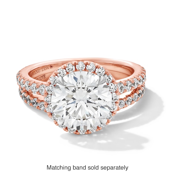 Vera Wang Love Collection 3-3/4 CT. T.w. Certified Lab-Grown Diamond Frame Engagement Ring in 14K Rose Gold (F/Vs2)