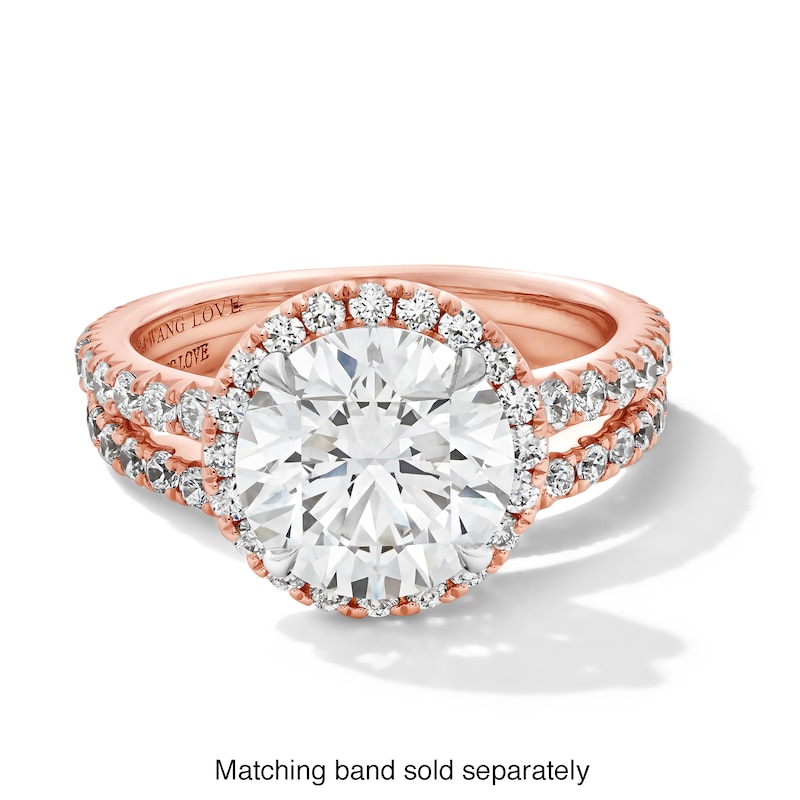 Main Image 4 of Vera Wang Love Collection 3-3/4 CT. T.W. Certified Lab-Grown Diamond Frame Engagement Ring in 14K Rose Gold (F/VS2)