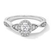 Thumbnail Image 1 of 1/3 CT. T.W. Oval Certified Lab-Grown Diamond Frame Twist Shank Promise Ring in Sterling Silver (F/SI2)