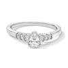 Thumbnail Image 1 of 1/2 CT. T.W. Pear-Shaped Certified Lab-Grown Diamond Promise Ring in Sterling Silver (F/SI2)