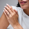 Thumbnail Image 2 of 1/2 CT. T.W. Pear-Shaped Certified Lab-Grown Diamond Promise Ring in Sterling Silver (F/SI2)