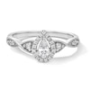 Thumbnail Image 1 of 1/3 CT. T.W. Pear-Shaped Certified Lab-Grown Diamond Twist Shank Promise Ring in Sterling Silver (F/SI2)