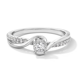 1/3 CT. T.W. Certified Lab-Grown Diamond Bypass Promise Ring in Sterling Silver (F/SI2)