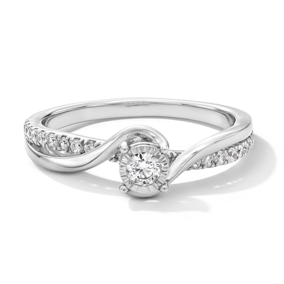 1/3 CT. T.w. Certified Lab-Grown Diamond Bypass Promise Ring in Sterling Silver (F/Si2)