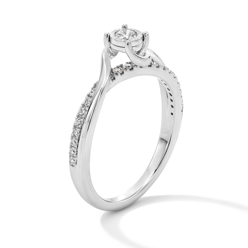 Main Image 3 of 1/3 CT. T.W. Certified Lab-Grown Diamond Bypass Promise Ring in Sterling Silver (F/SI2)