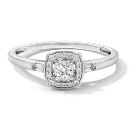 1/5 CT. T.W. Certified Lab-Grown Diamond Frame Promise Ring in Sterling Silver (F/SI2)