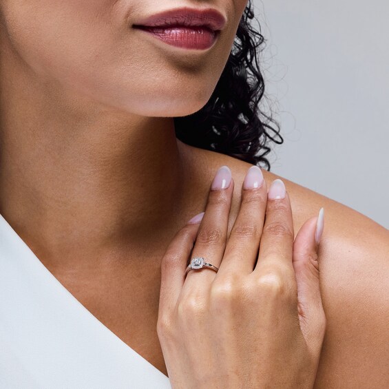 1/5 CT. T.w. Certified Lab-Grown Diamond Frame Promise Ring in Sterling Silver (F/Si2)