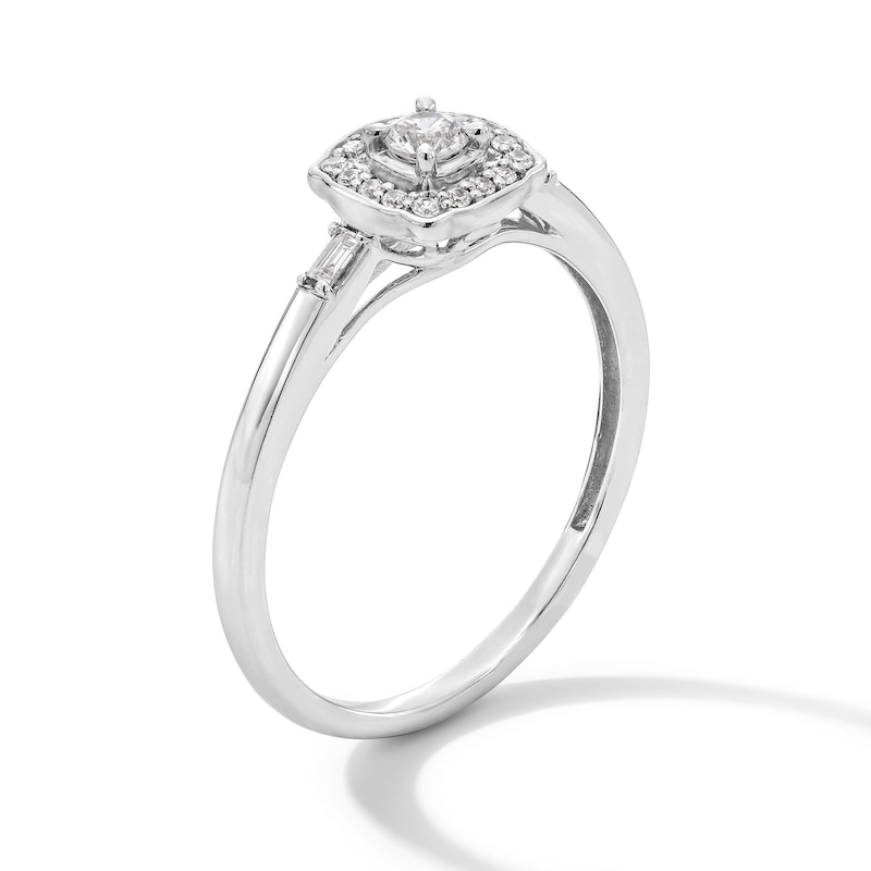 Main Image 3 of 1/5 CT. T.W. Certified Lab-Grown Diamond Frame Promise Ring in Sterling Silver (F/SI2)