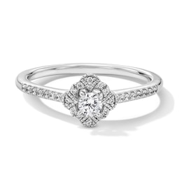 1/4 CT. T.W. Certified Lab-Grown Diamond Clover Frame Promise Ring in Sterling Silver (F/SI2)