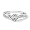 Thumbnail Image 1 of 1/5 CT. T.W. Certified Lab-Grown Diamond Cushion Frame Promise Ring in Sterling Silver (F/SI2)