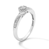 Thumbnail Image 3 of 1/5 CT. T.W. Certified Lab-Grown Diamond Cushion Frame Promise Ring in Sterling Silver (F/SI2)