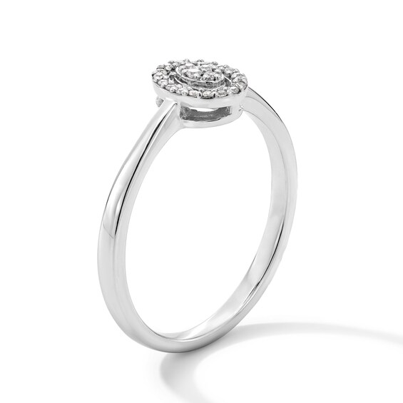 1/15 CT. T.w. Lab-Grown Diamond Oval Frame Promise Ring in Sterling Silver (F/Si2)